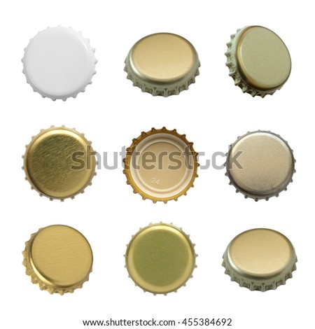 Set of beer caps Royalty-Free Stock Photo #455384692