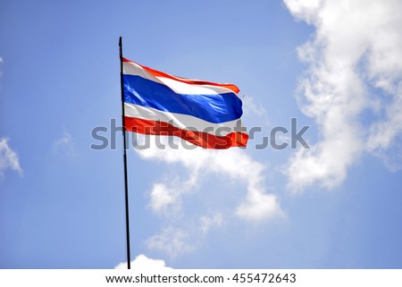 Thailand flag and the blue sky