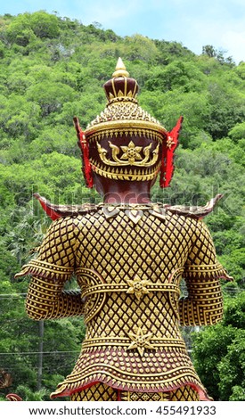 beautiful colorful Thai arts statue picture
