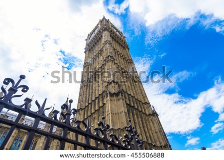 Historical buildings in London: the Big Ben