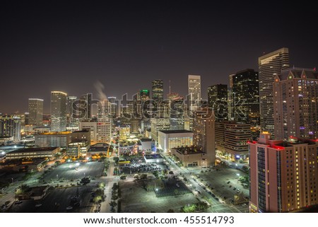Downtown Houston Skyline Night Scene
