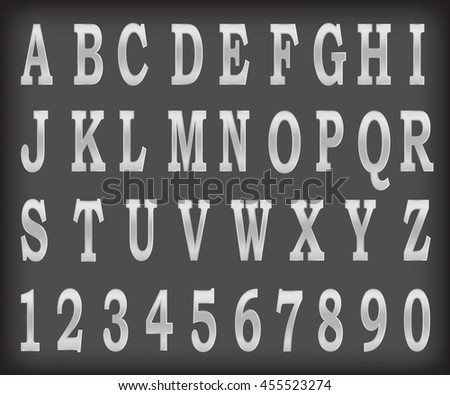Vector metalic alphabet set illustration EPS10