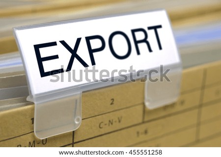  export printed on file folder for documents