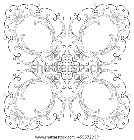 Vintage baroque ornament. Retro pattern antique style acanthus. Decorative design element filigree calligraphy.