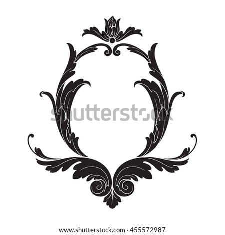 Vintage baroque ornament. Retro pattern antique style acanthus. Decorative design element filigree calligraphy.
