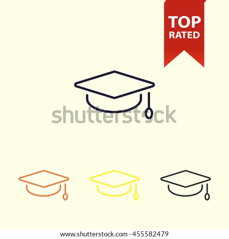 graduation hat line icon