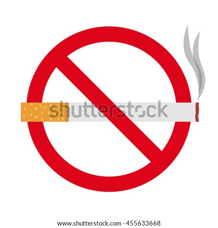 Flat icon cigarette. No smoking sign. Vector illustration. 
