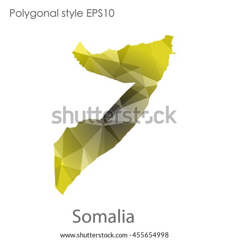 Somalia map in geometric polygonal style.Abstract gems triangle,modern design background.Vector Illustration EPS10.