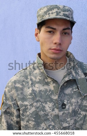 Military ethnic army serious tough male
