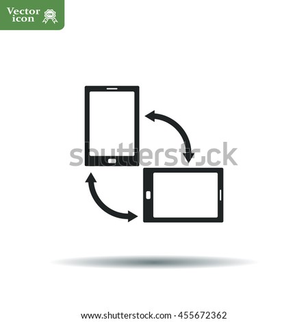 Rotate Smartphone or Cellular Phone or Tablet Icons in Vector