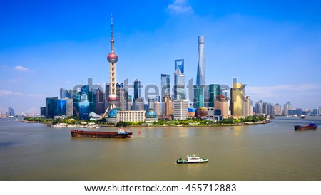 Shanghai skyline panoramic view, Shanghai China