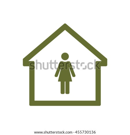 Woman    icon,  isolated. Flat  design.