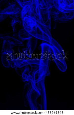 Abstract blue smoke with space as background.