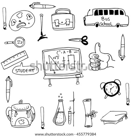 Doodle of element hand draw school illustration