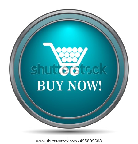 Buy now shopping cart icon. Internet button on white background.
