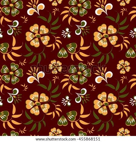 flower multicolor pattern seamless with bordeaux background