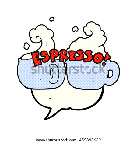 freehand drawn comic book speech bubble cartoon espresso