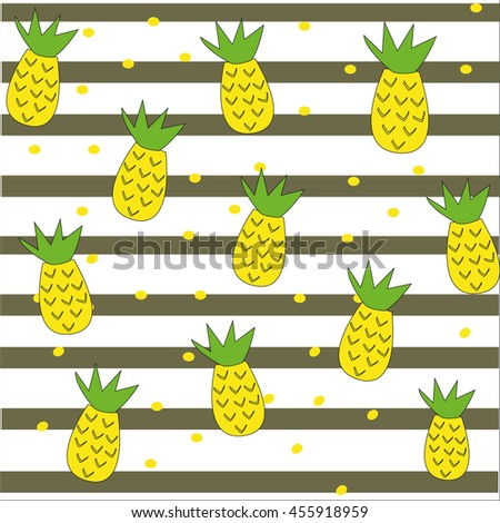 pineapple pattern lines background vector illustration