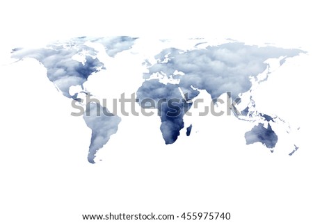 conceptual image of flat world map. NASA flat world map image used to furnish this image. 