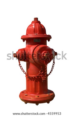 Vintage Red Fire Hydrant isolated over white Royalty-Free Stock Photo #4559953