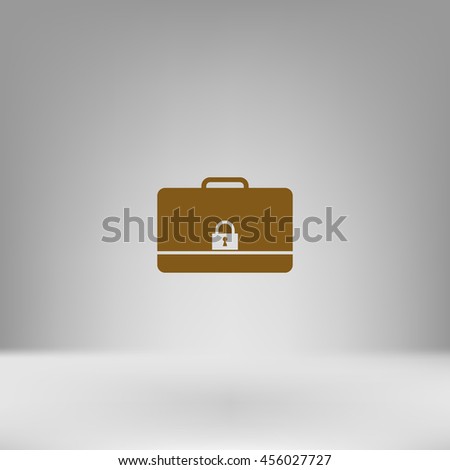 Modern flat vector icon of secured briefcase
