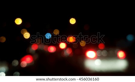 image of blur street with colorful lights in bokeh style.