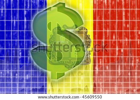 Flag of Andorra, national country symbol illustration finance economy dollar