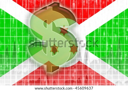 Flag of Burundi, national country symbol illustration finance economy dollar