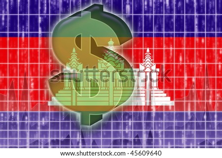 Flag of Cambodia, national symbol illustration clipart finance economy dollar