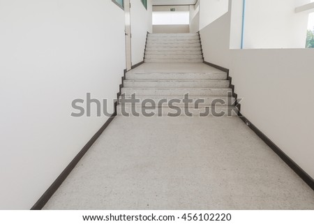 Closeup, way Up the Stairs terrazzo Select focus with shallow depth of field,marble floor
