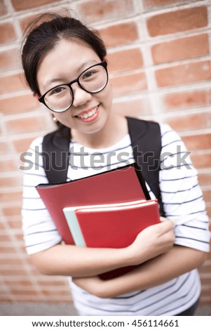 Happy teen high school student