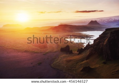 Orange sunset in Iceland