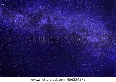 Detailed Night Photograph Of Milky Way Galaxy With Thousands Of Stars In Blue Color - View From Europe