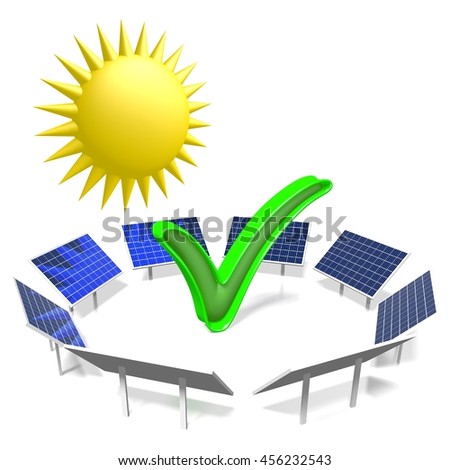 3D illustration/ 3D rendering - sun, solar energy concept.
