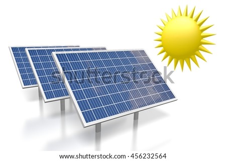 3D illustration/ 3D rendering - sun, solar energy concept.