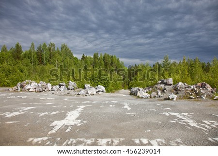 Republic of Karelia. Mountain park "Ruskeala". Italian marble pit.
