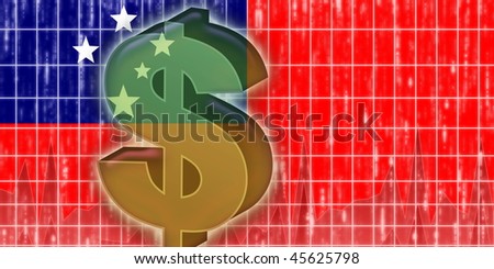 Flag of Samoa, national country symbol illustration finance economy dollar