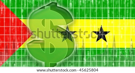 Flag of Sao Tome and Principe, national country symbol illustration finance economy dollar