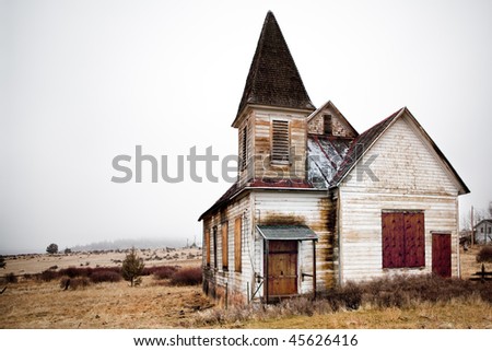 abandoned rural church in Oregon US Royalty-Free Stock Photo #45626416