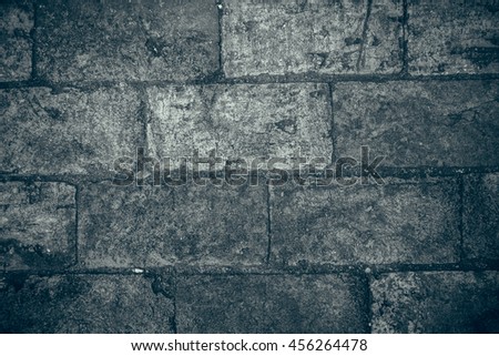 Old brick,brick flooring,black and white picture style,in thailand