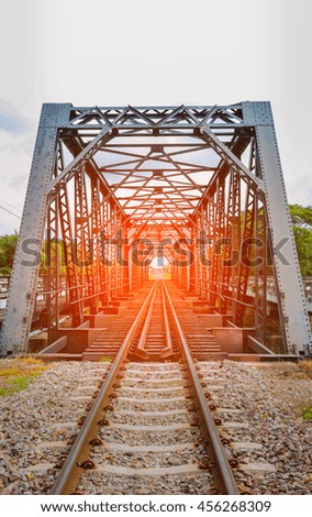 Railroad on a bridge, soft focus