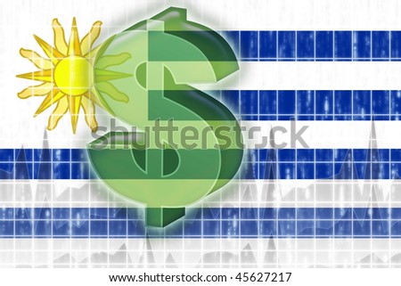 Flag of Uruguay, national country symbol illustration finance economy dollar