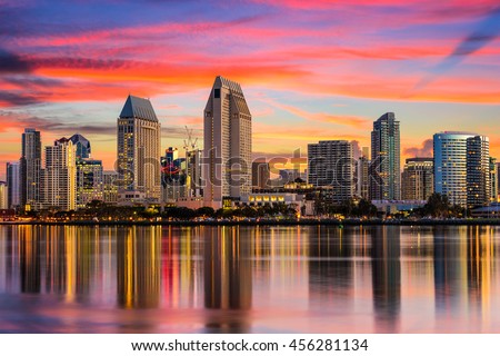 San Diego, California, USA downtown skyline.
