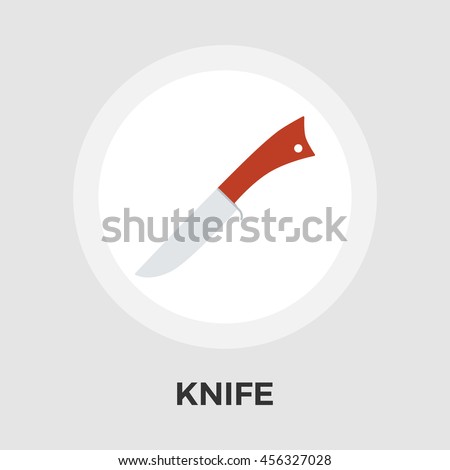Knife flat icon isolated on the white background.