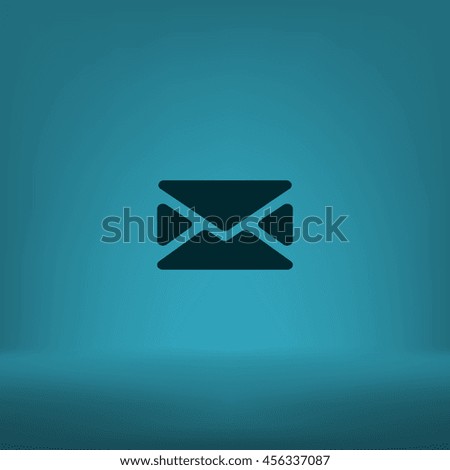 Flat paper cut style icon of envelope. E-mail symbol