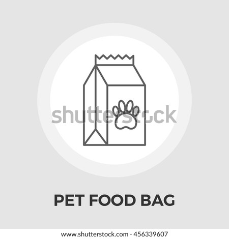 Pet food bag flat icon isolated on the white background.