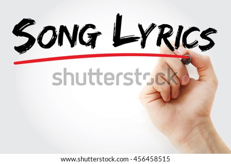 Hand writing Song Lyrics with marker, concept background