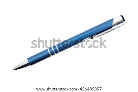 Pen isolated on white background.Blue pen isolated Royalty-Free Stock Photo #456485857