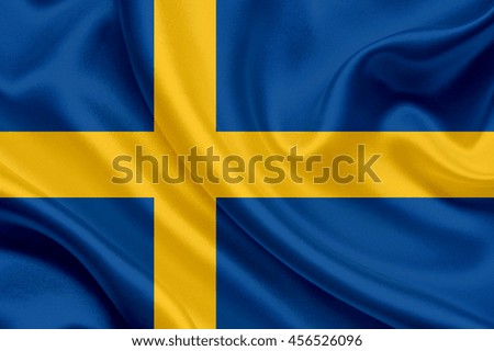 Sweden  flag of silk
