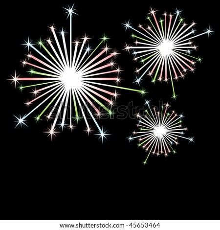 Vector firework in honor of Independence Day. Vector Illustration